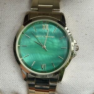 Lucky Brand Silver Watch with Green Face